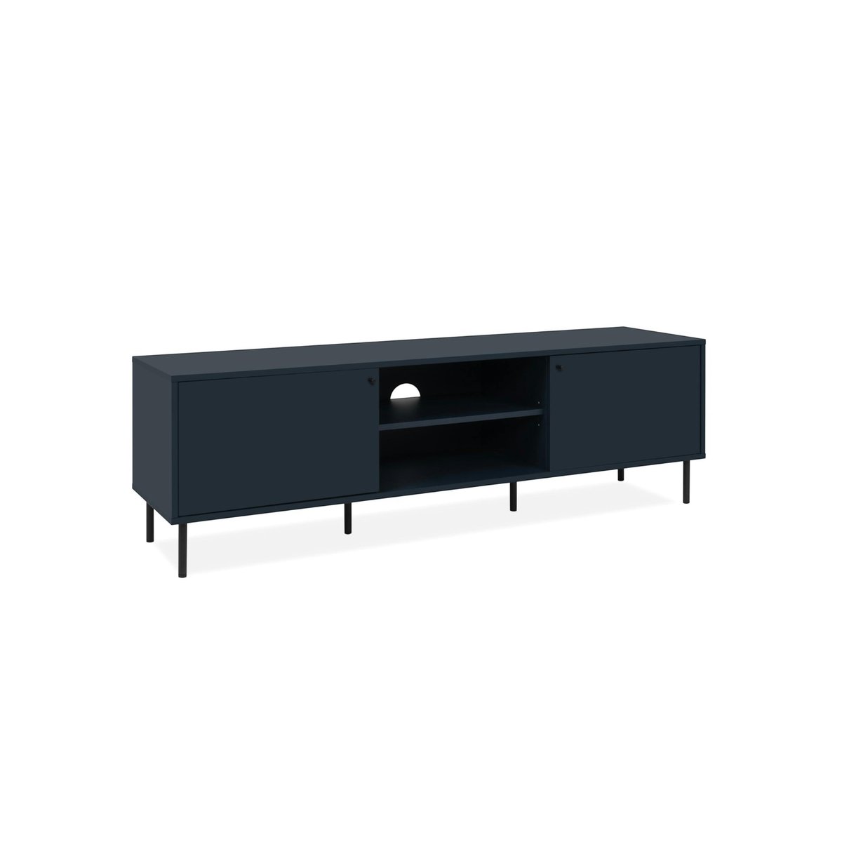 Meuble TV moderne bleu sombre 2 portes RAVEN bleu, PIER IMPORT