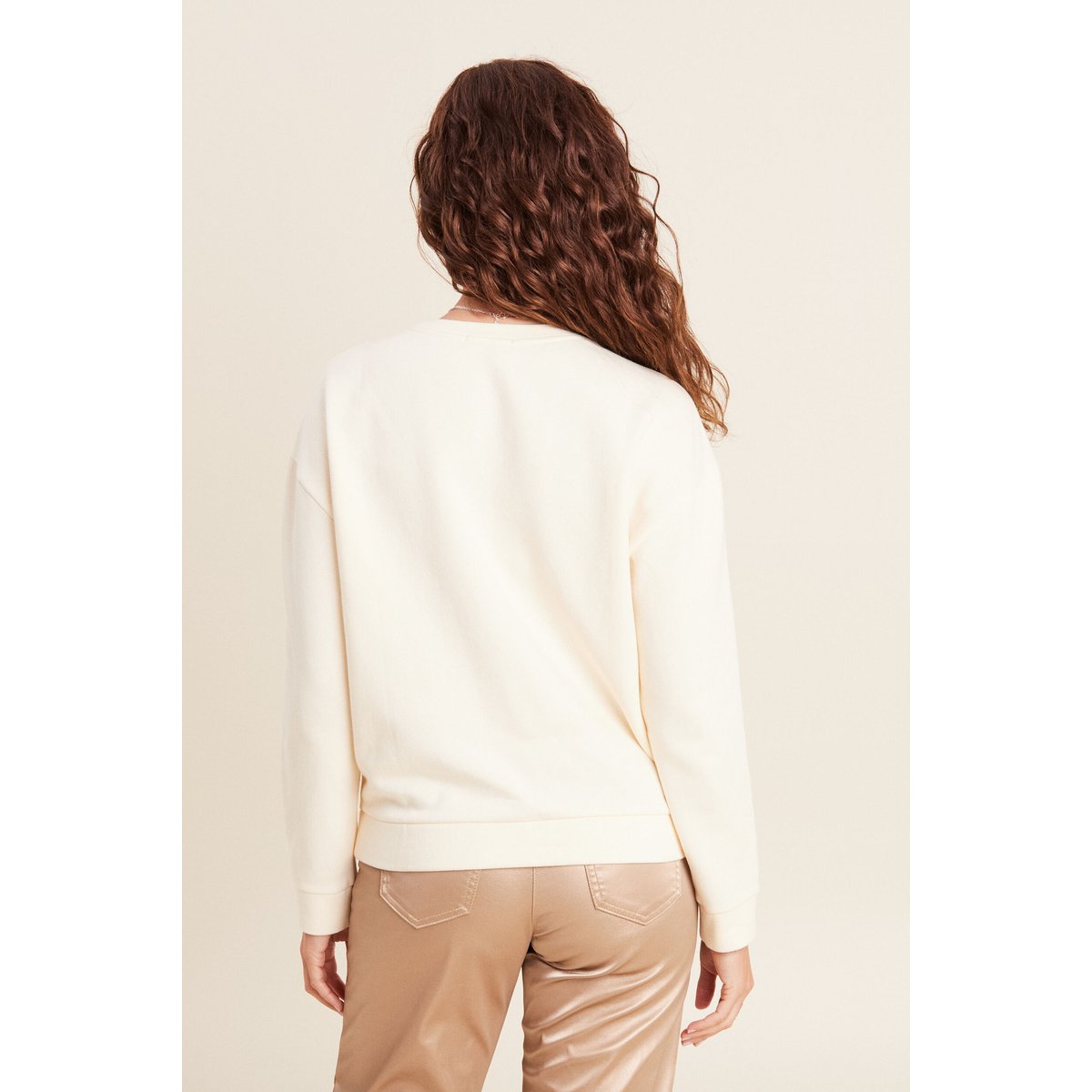 T-shirt manches longues strass ecru, BREAL