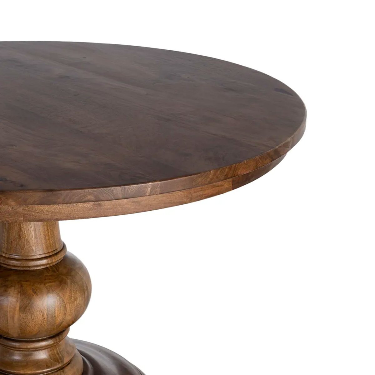 Table à manger classique ronde bois de manguier 120x120x77cm bois, WADIGA
