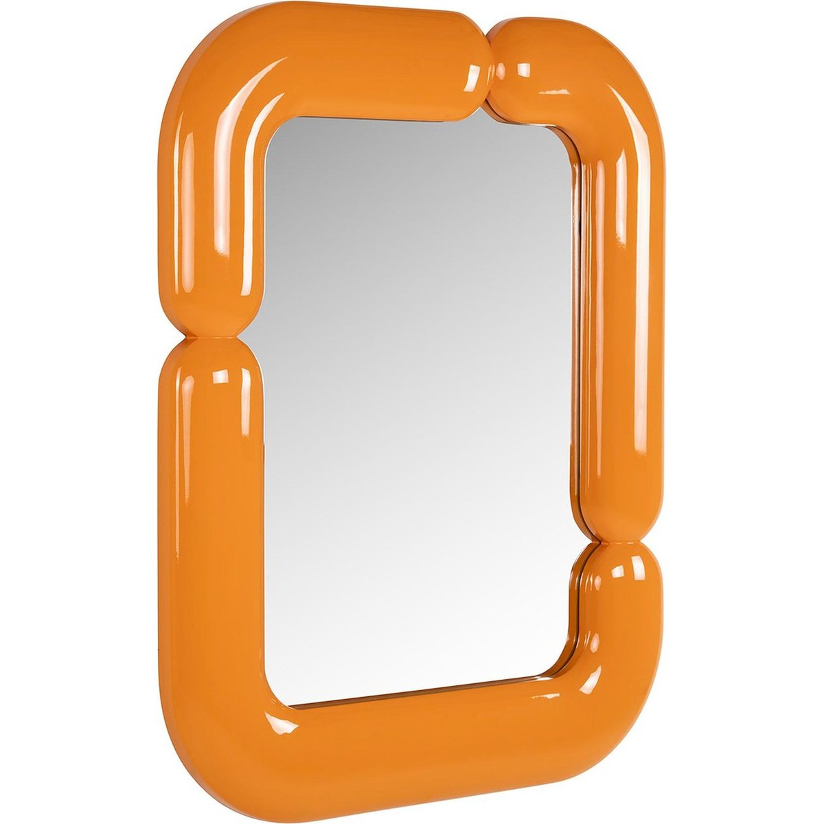 Miroir mural rectangulaire orange brillant contemporain, RECOLLECTION