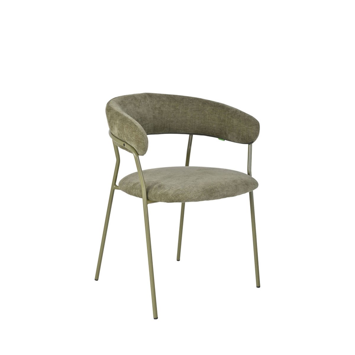 Lot de 2 fauteuils de table en tissu pieds métal- CELESTY vert, DRAWER