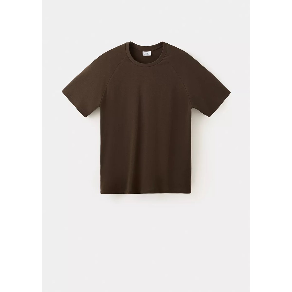 T-shirt relaxed fit en mélange de coton et lin chocolat, MANGO MAN