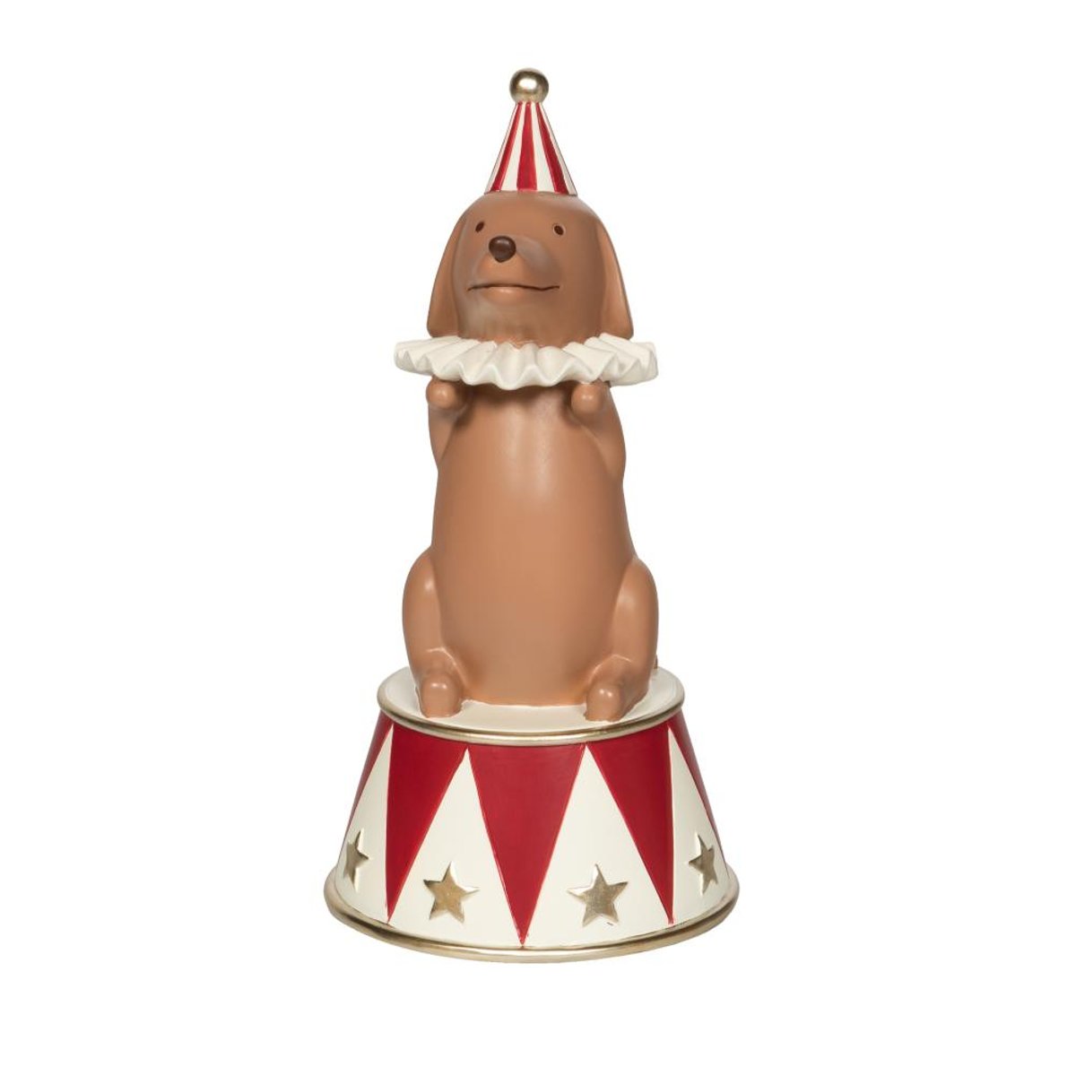 Tirelire Chien acrobate   en résine 22 cm marron, AMADEUS LES PETITS