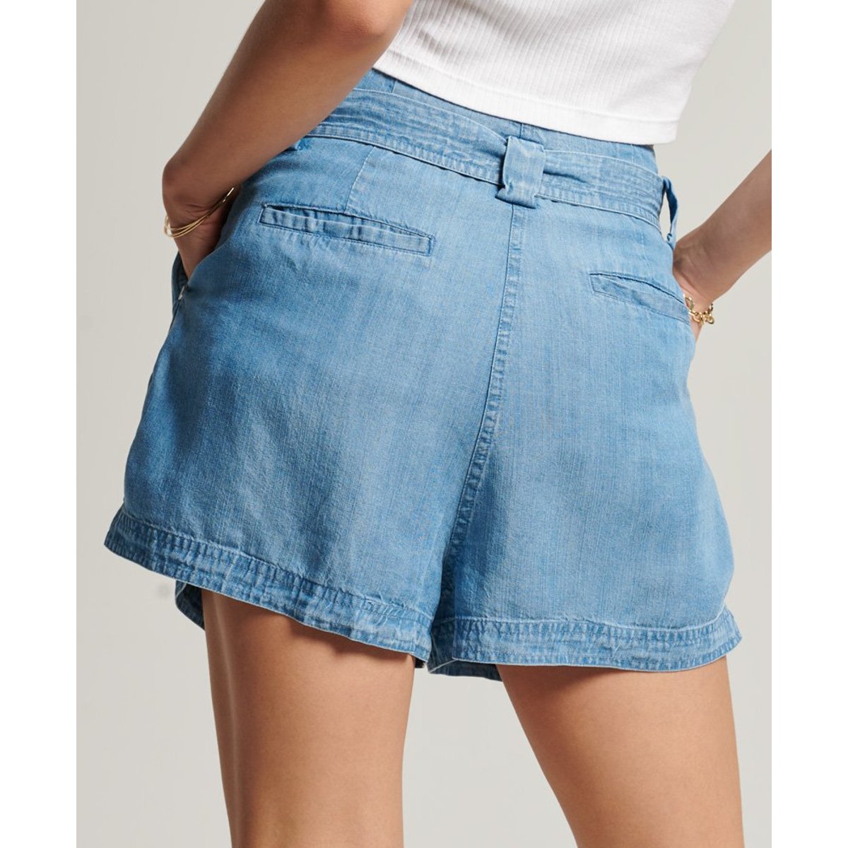 Short Avec Ceinture À Nouer indigo clair, SUPERDRY