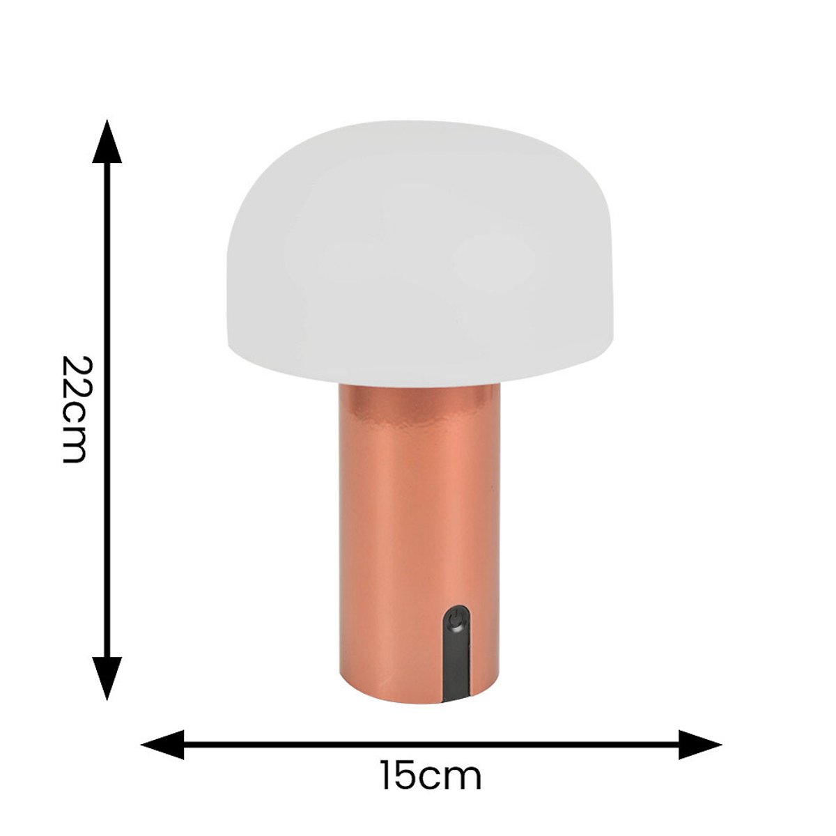 Cecelia Rechargeable LED Outdoor/Indoor Mushroom Table Lamp copper-coloured orange, SO'HOME