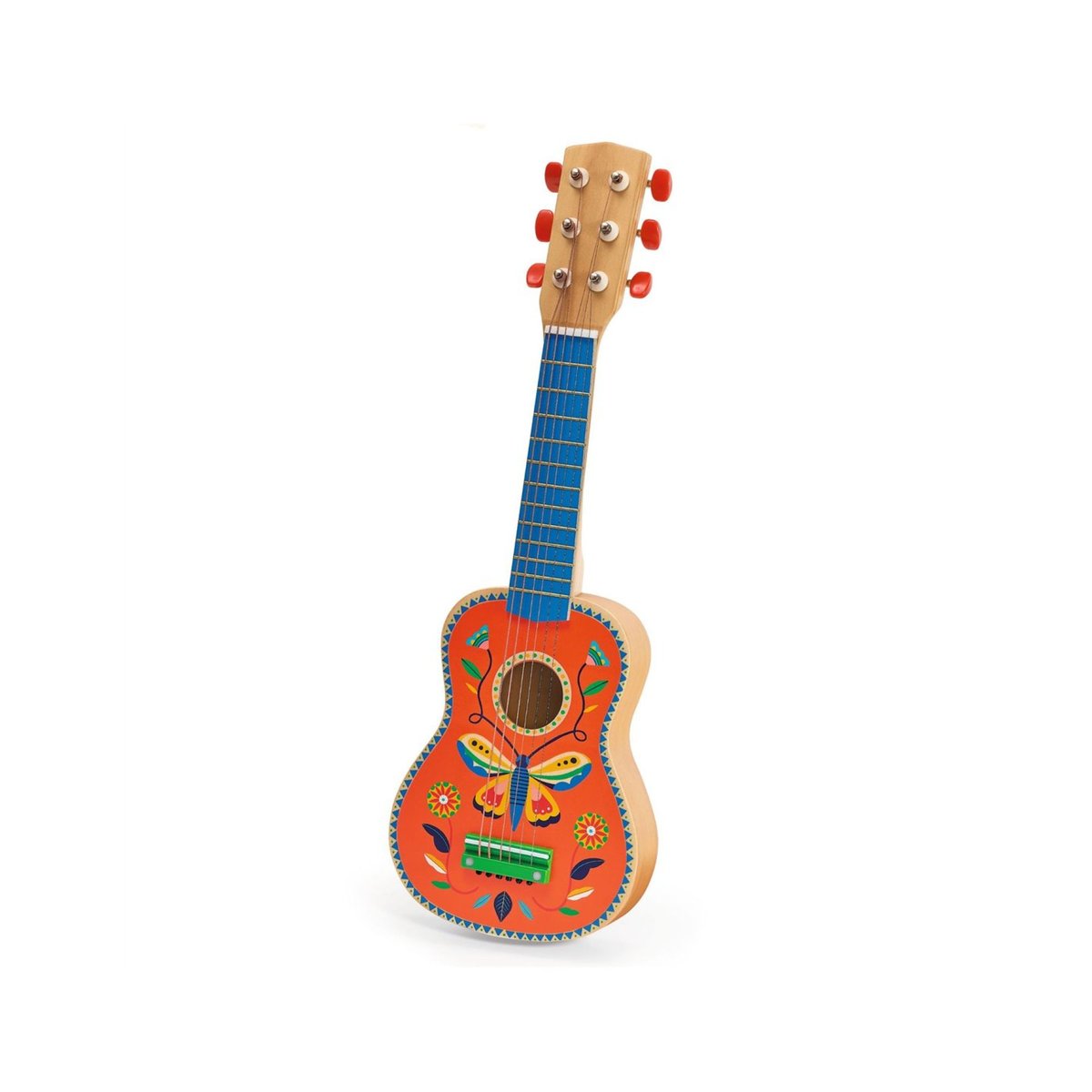Guitare enfant 6 cordes métalliques petit modèle marron, DJECO