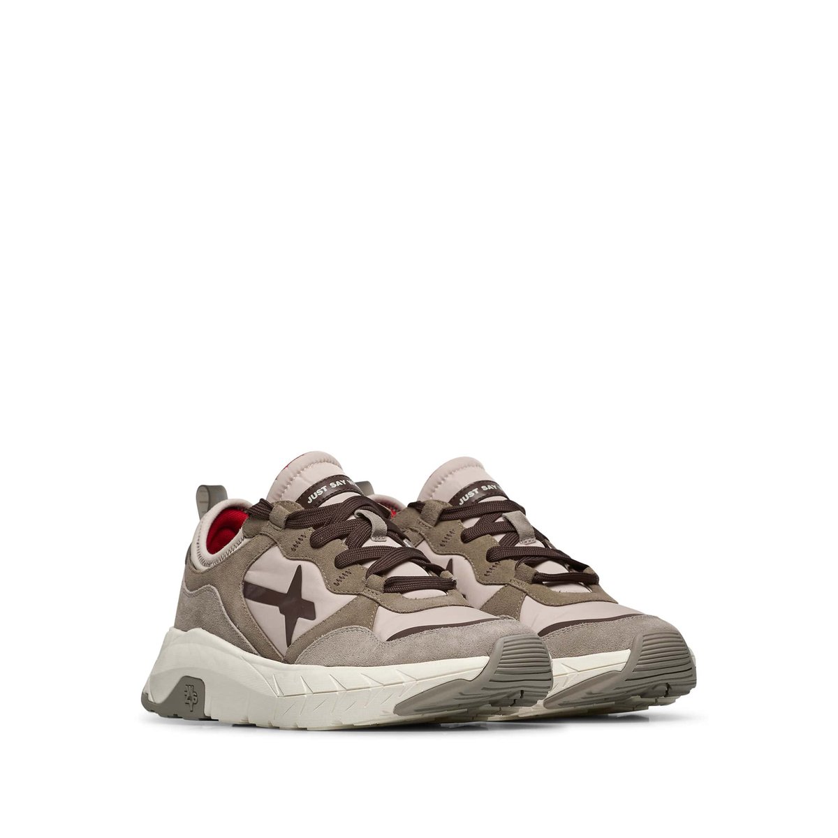 Sneakers en daim et tissu technique NEXT-M. gris tourterelle, W6YZ