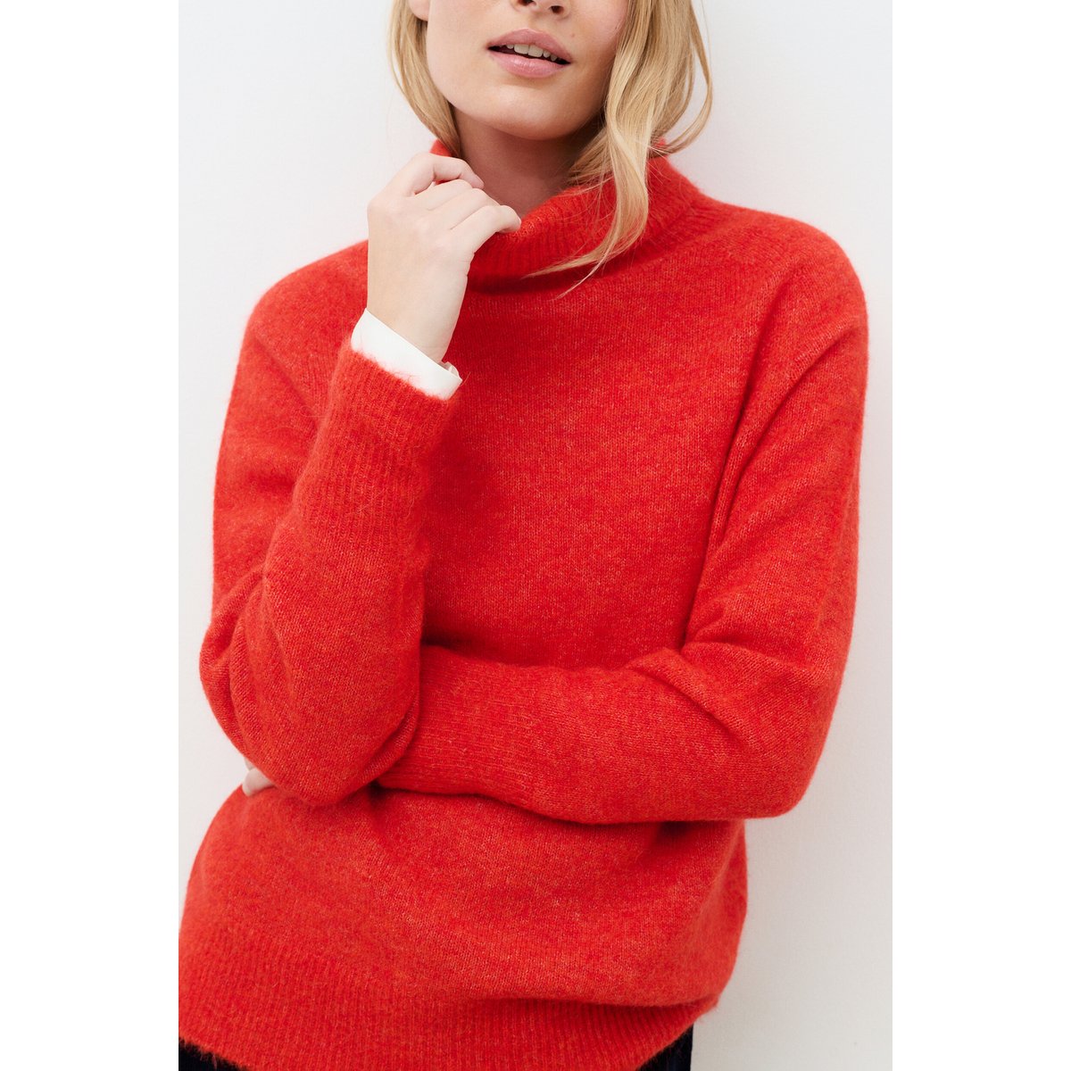 Pull droit col roulé MGEMMA orange, CAROLL