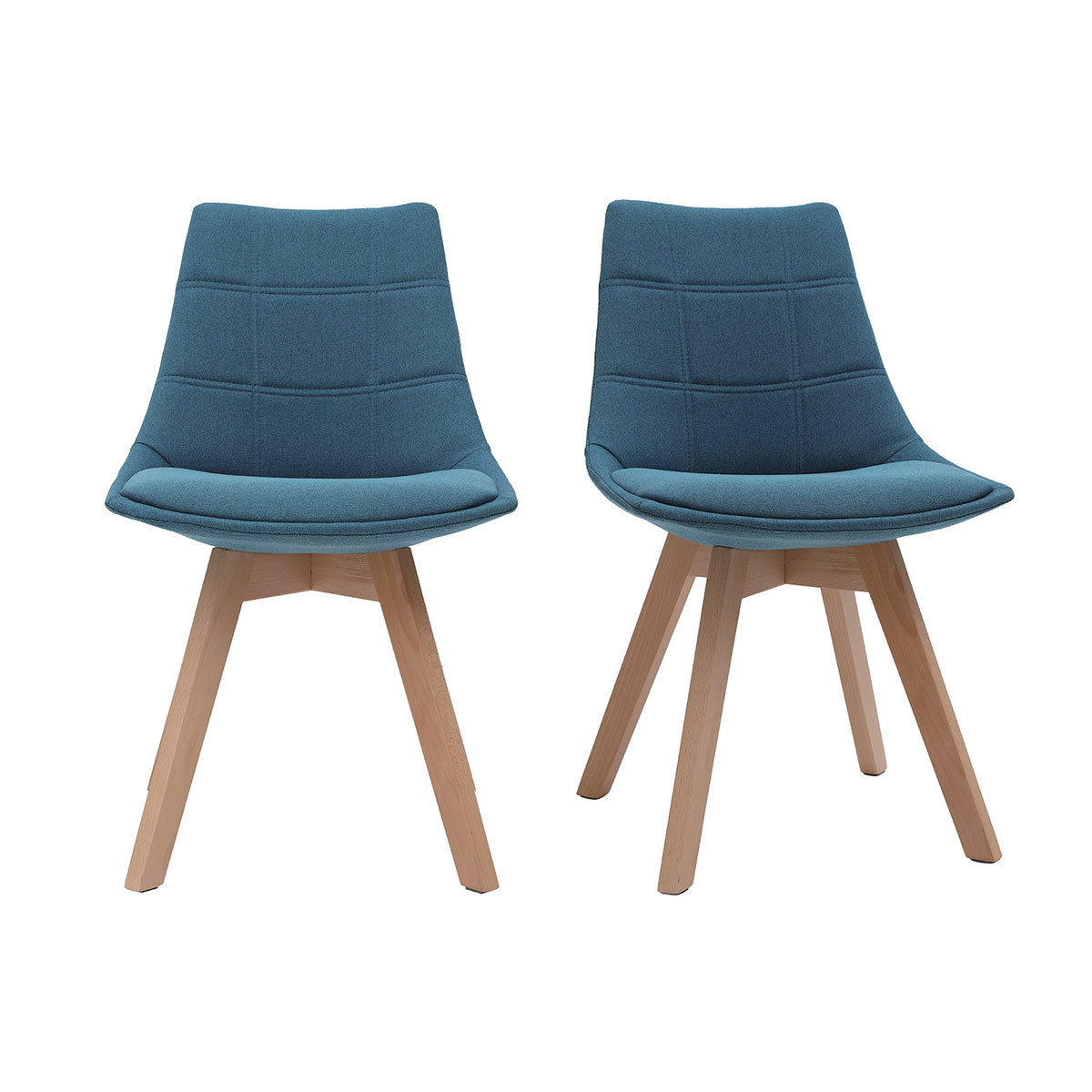 Chaises scandinaves (lot de 2) MATILDE bleu canard, MILIBOO