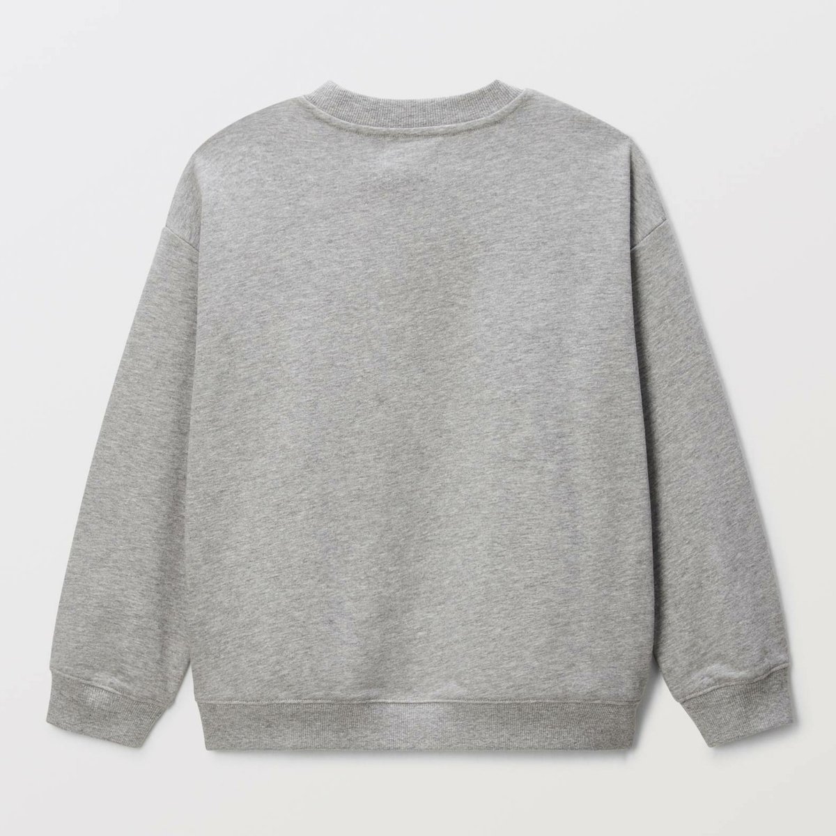 Sweat col rond imprimé en coton BIO GOTS gris chine clair, MONOPRIX