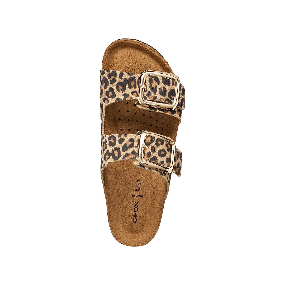 Mules Brionia à grosse boucle léopard, GEOX