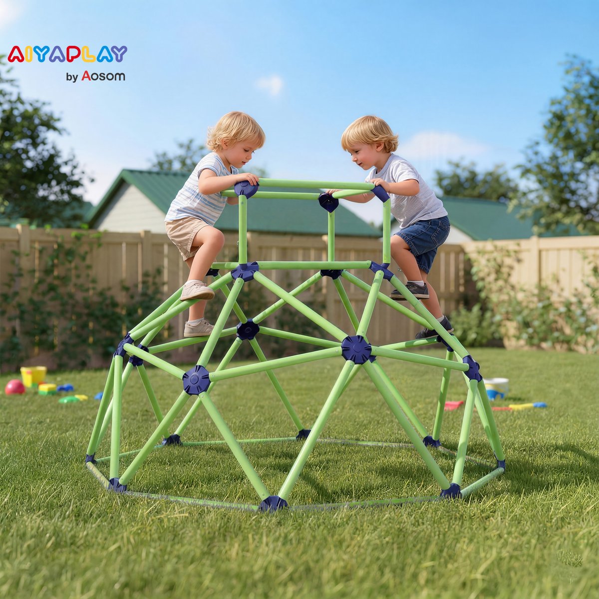 Parcours d'escalade pour enfants Plastique vert et violet, AIYAPLAY