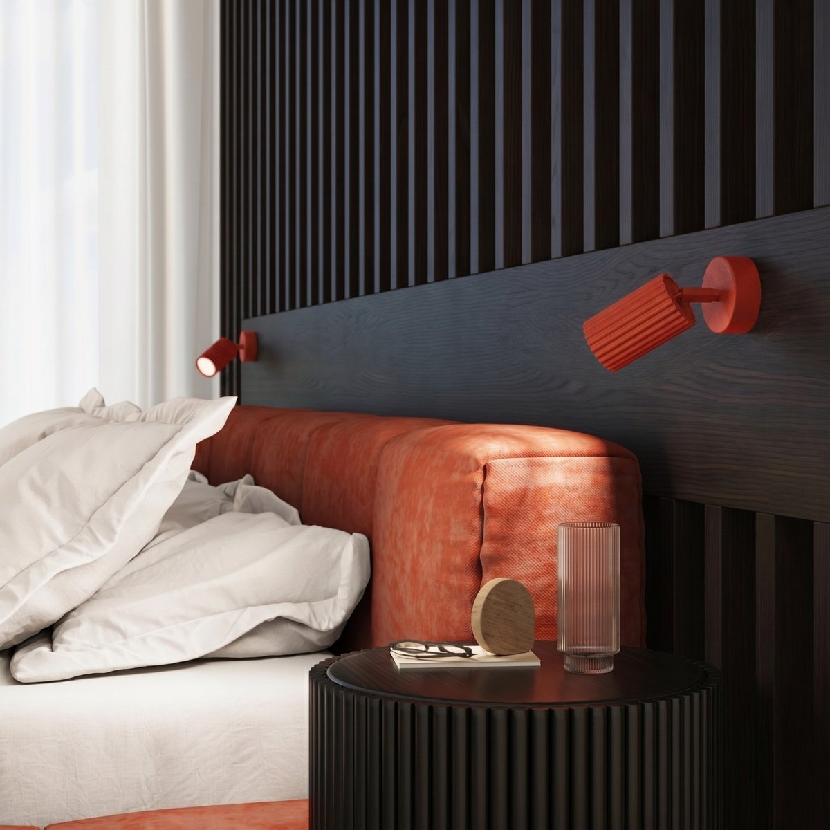 Plafonnier Aluminium Rouge GU10 3 KARBON rouge, EDEN