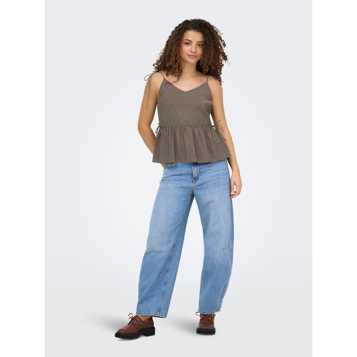 Top Peplum walnut, ONLY