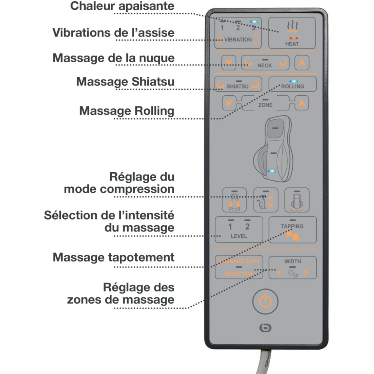 Siège massant chauffant EDM5 Eden prestige gris, ESSENTIEL B