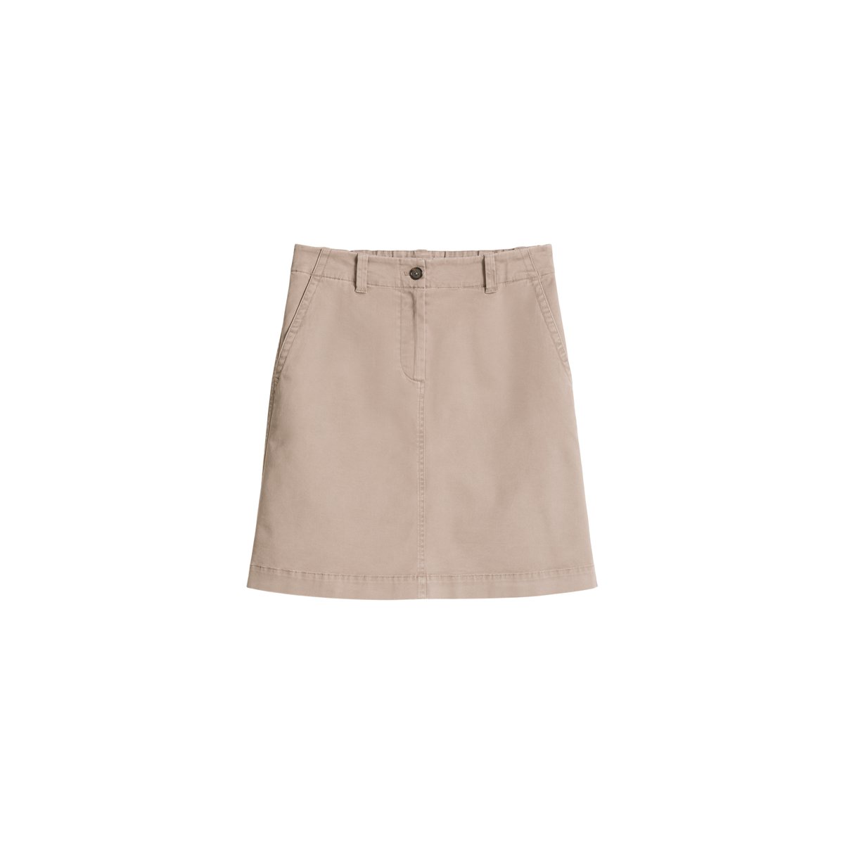 Jupe courte regular en sergé de coton brossé marron, MARC O'POLO