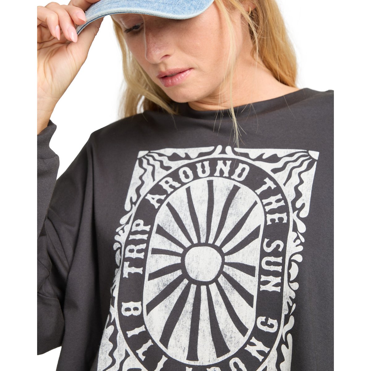 T shirt manches longues TRIP AROUND noir off black, BILLABONG