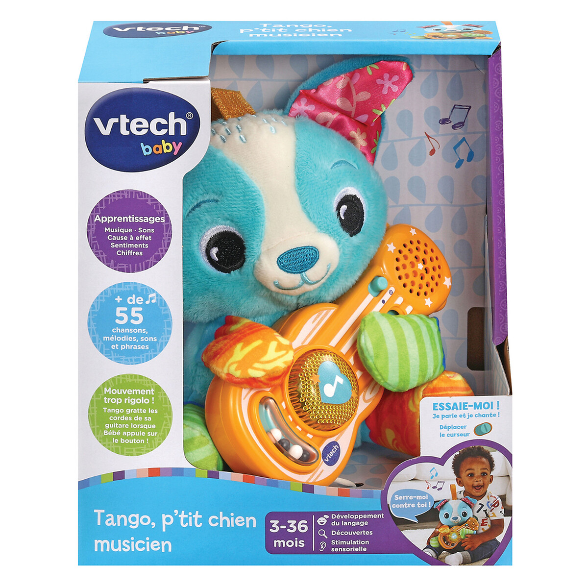 Peluche musical tango p'tit chien musicien multicolore, VTECH
