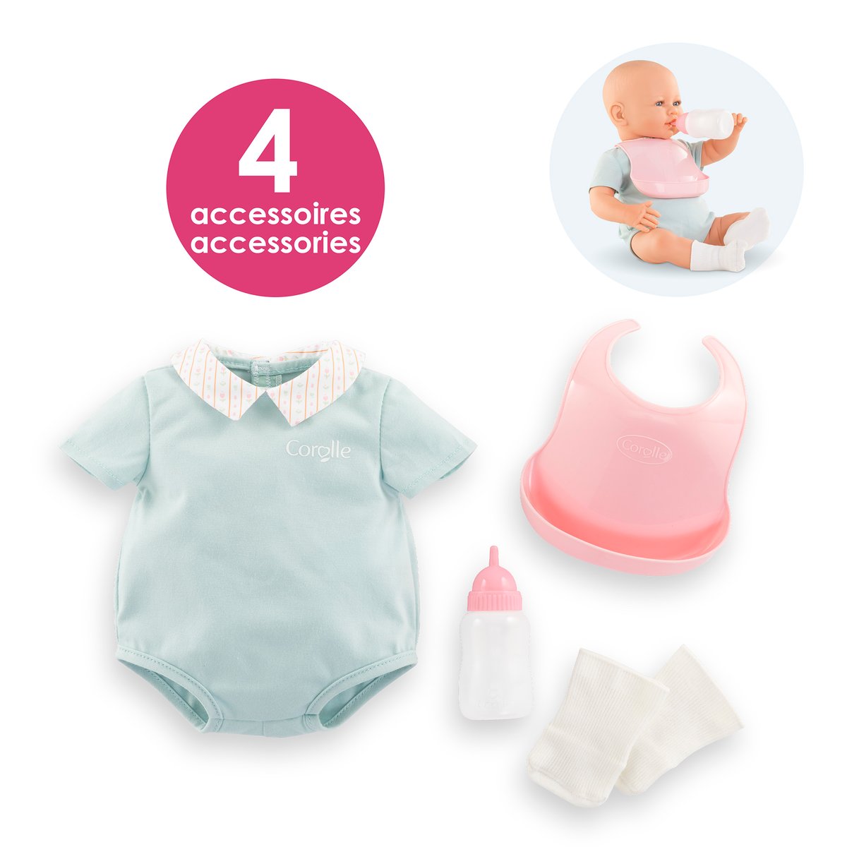 Coffret Layette Nouveau Né pour poupon 42 cm couleur unique, COROLLE