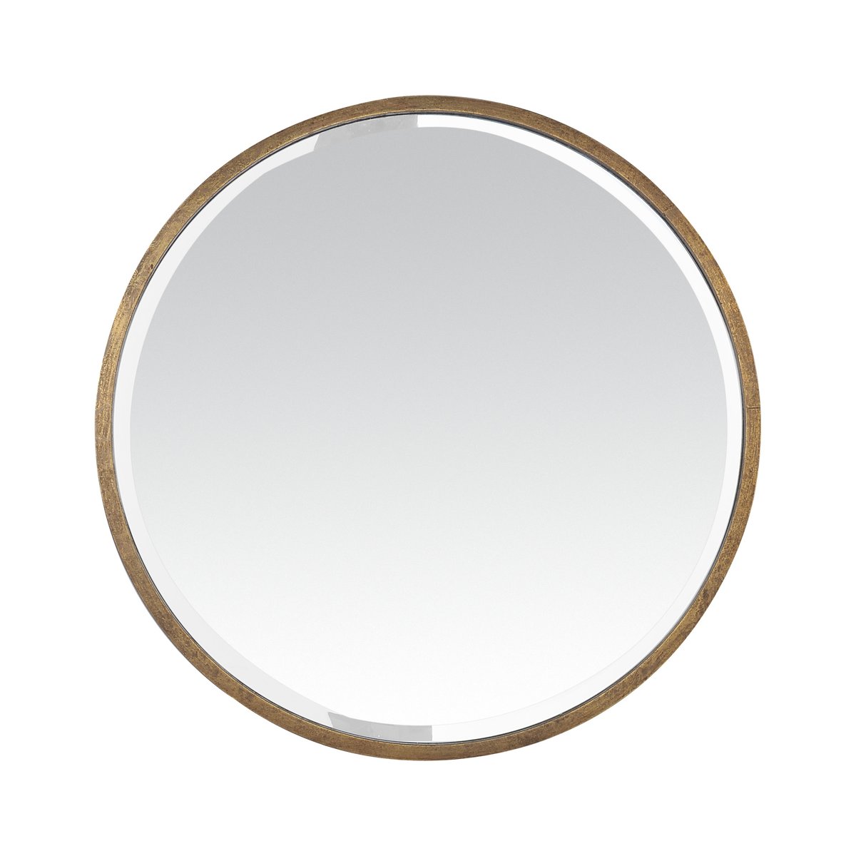 Miroir biseauté rond métal 60x60cm or, EMDE