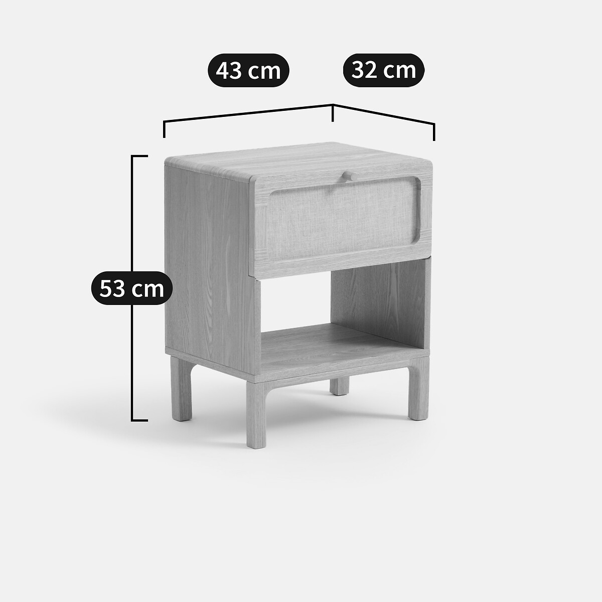 Esmara Bedside Table with 1 Drawer oak/linen stain, LA REDOUTE INTERIEURS