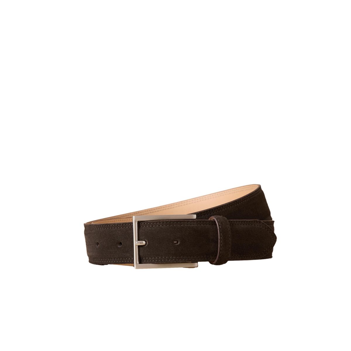 Ceinture en daim fabriquée espagne signature marron chocolat, NEXT