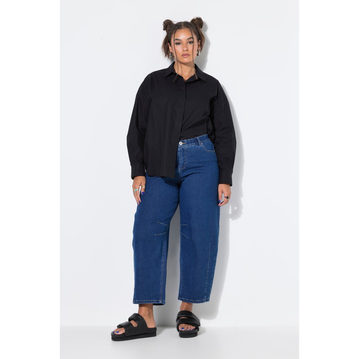 Jean Barrel 5 poches, jambe Wide Ballon bleu jean, STUDIO UNTOLD