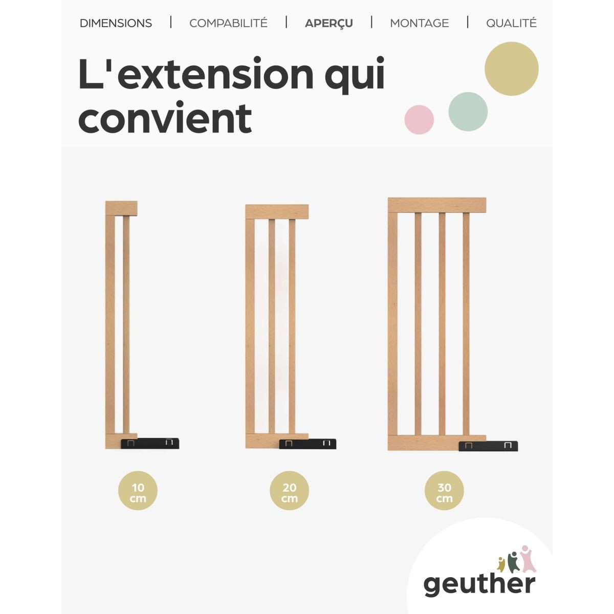 Extension 10 cm pour barrière Easylock FlatStep bois - sans perçage multicolore, GEUTHER