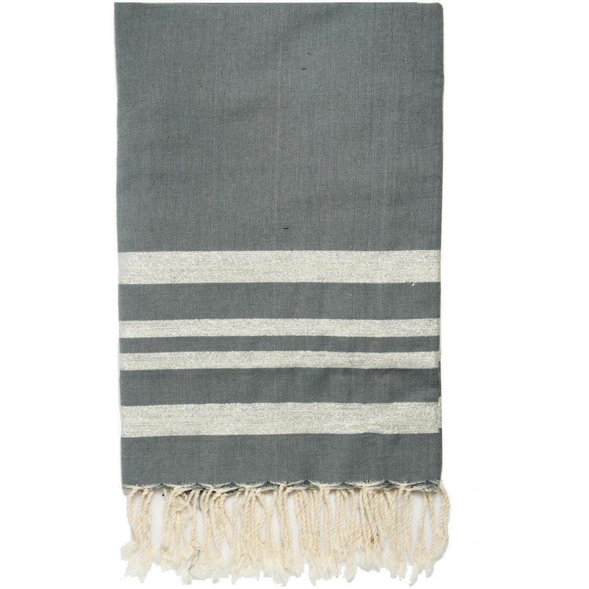 Nappe coton HAMPTONS gris moyen / argent, FEBRONIE