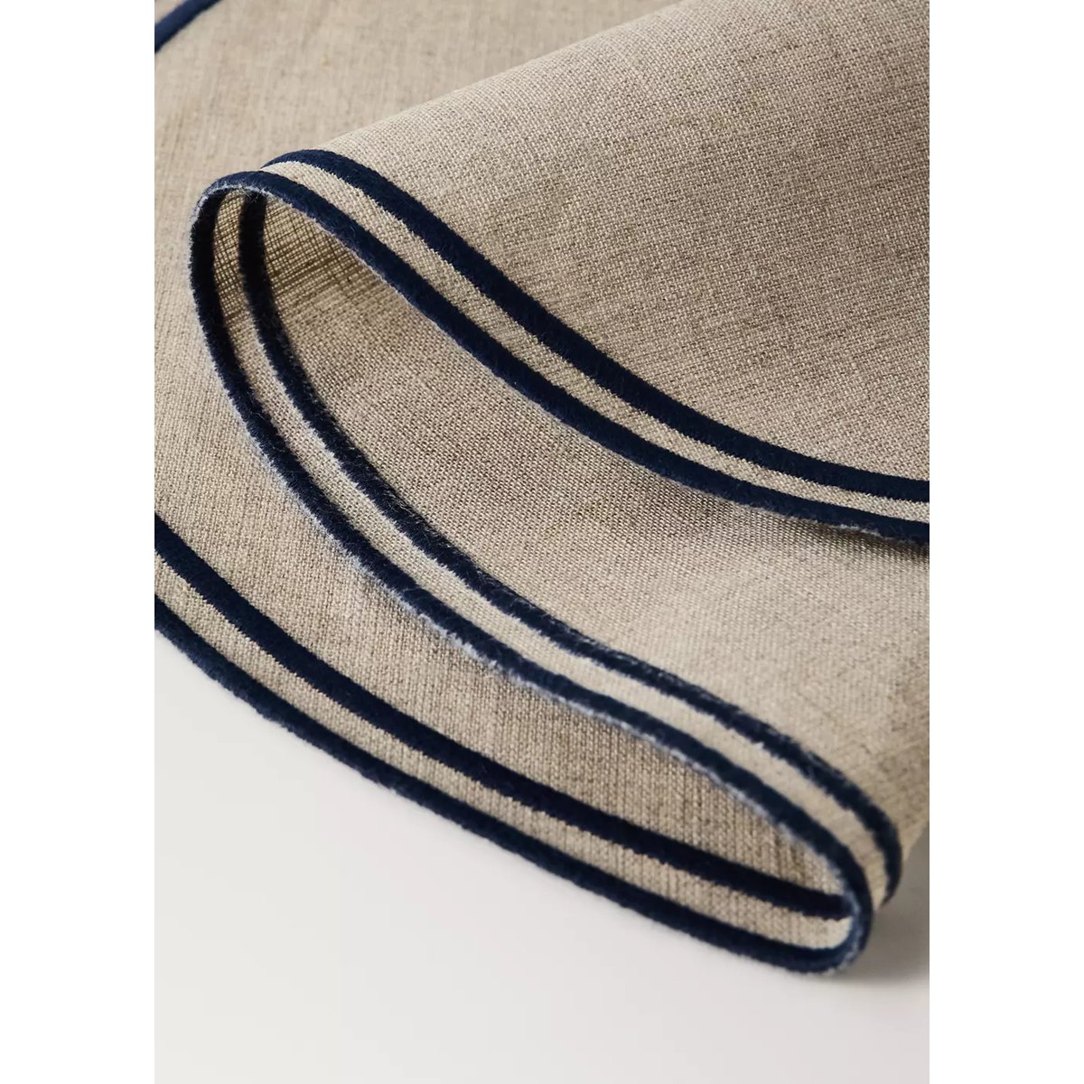 Sets de table 100 % lin overlock contrasté marron clair/pastel, MANGO HOME