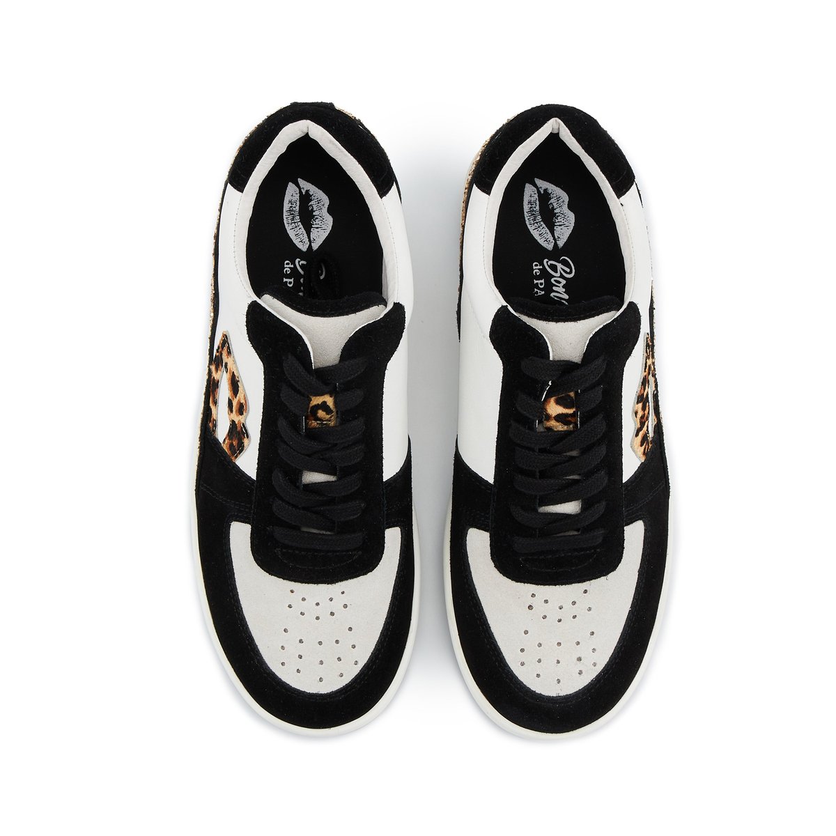 Baskets En Cuir Loulou Leopard blanc, BONS BAISERS