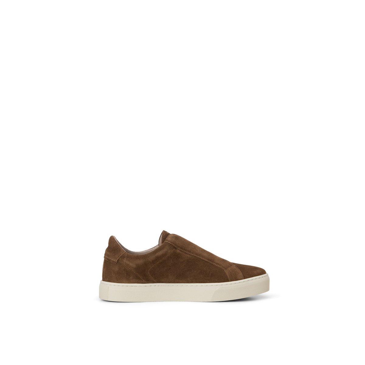Baskets à semelles Cupsohlen, modèle Agar en cuir velours huilé marron, MARC O'POLO
