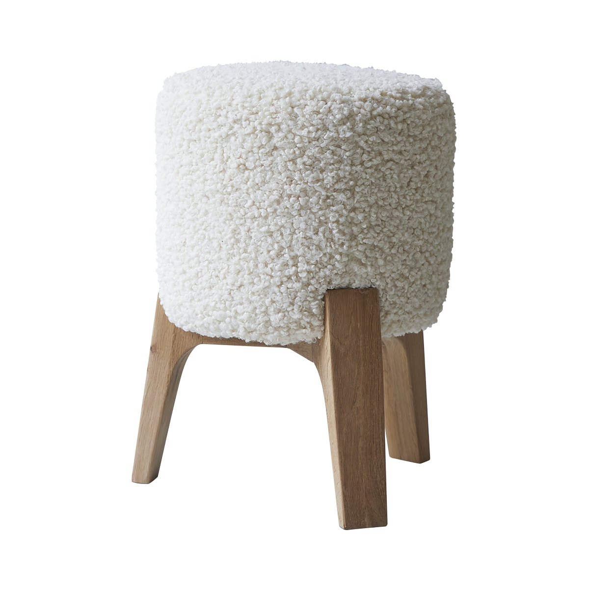 Pouf en Tissu, DRUM blanc, TIKAMOON