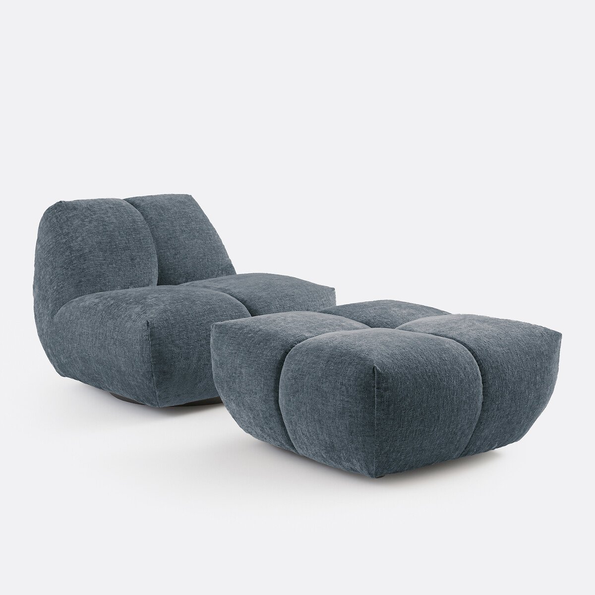 Fauteuil pivotant, velours épais, Nuria bleu, LA REDOUTE INTERIEURS