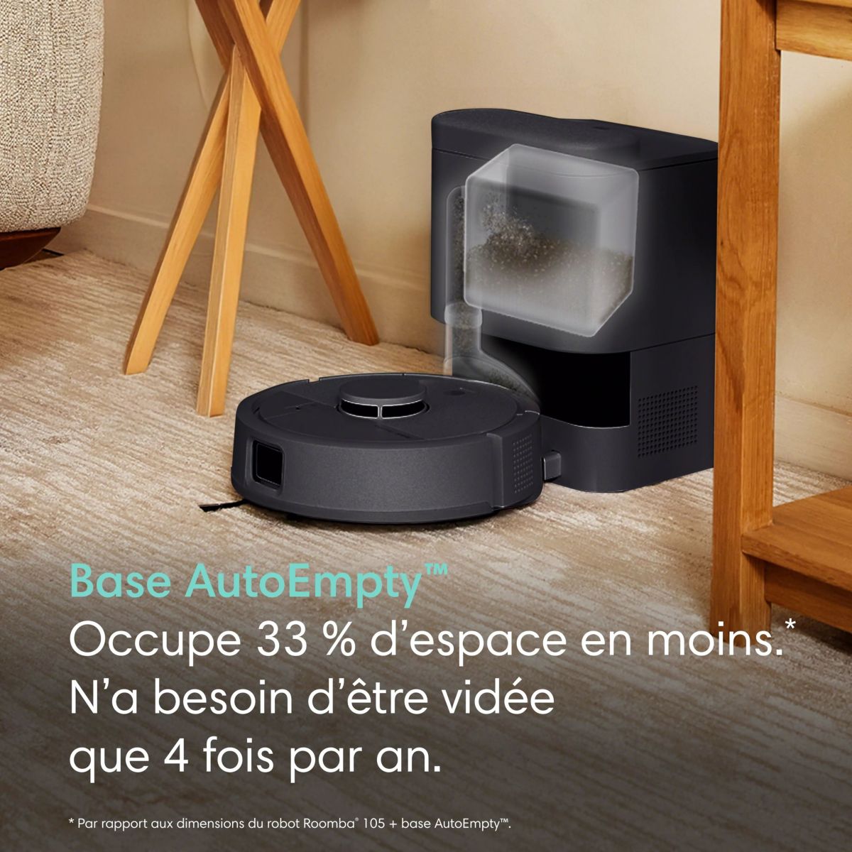 Robot Aspirateur Laveur Roomba Mini Noir F155040 couleur unique, I ROBOT