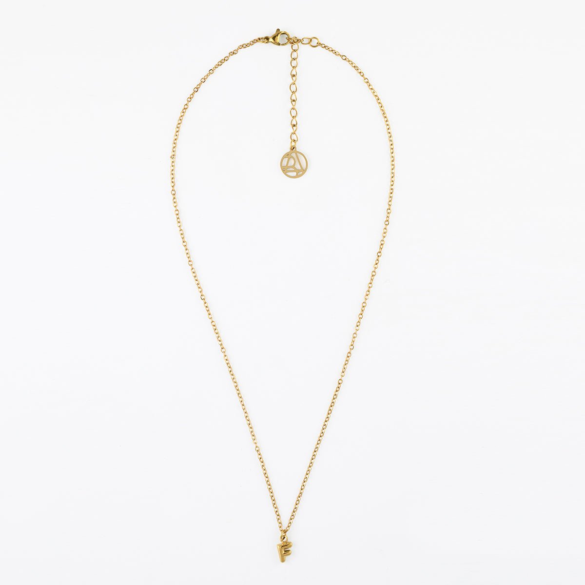 Collier à pendentif lettre F acier inoxydable doré, BALABOOSTE