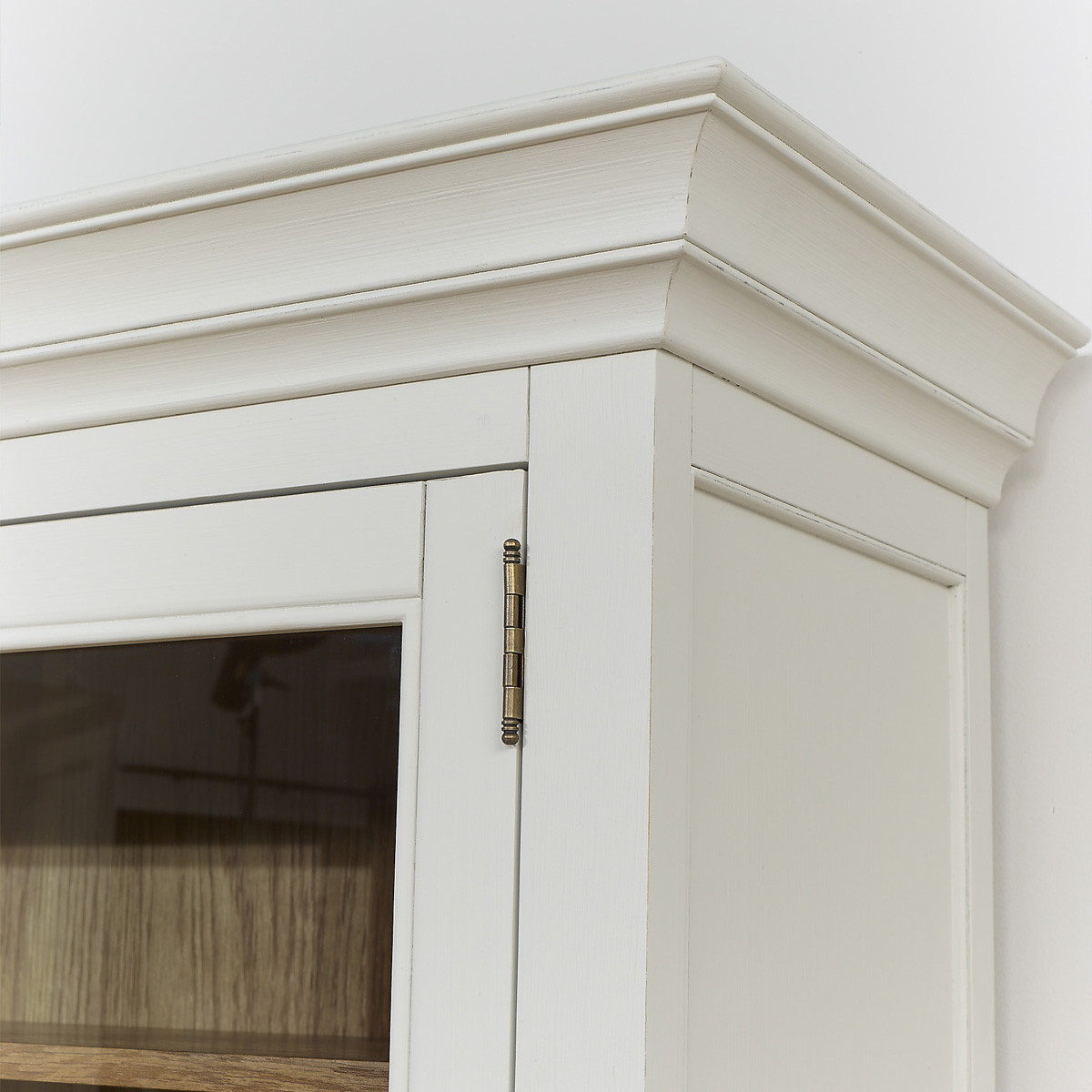 Vaisselier blanc style shabby chic, plateau en chêne, 4 portes, 2 tiroirs EDEN blanc, ROBIN DES BOIS