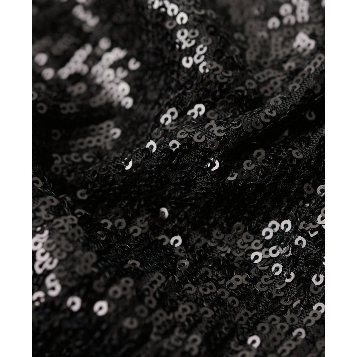 Haut dos nu à sequins et col bénitier noir à sequins angulaires, SUPERDRY