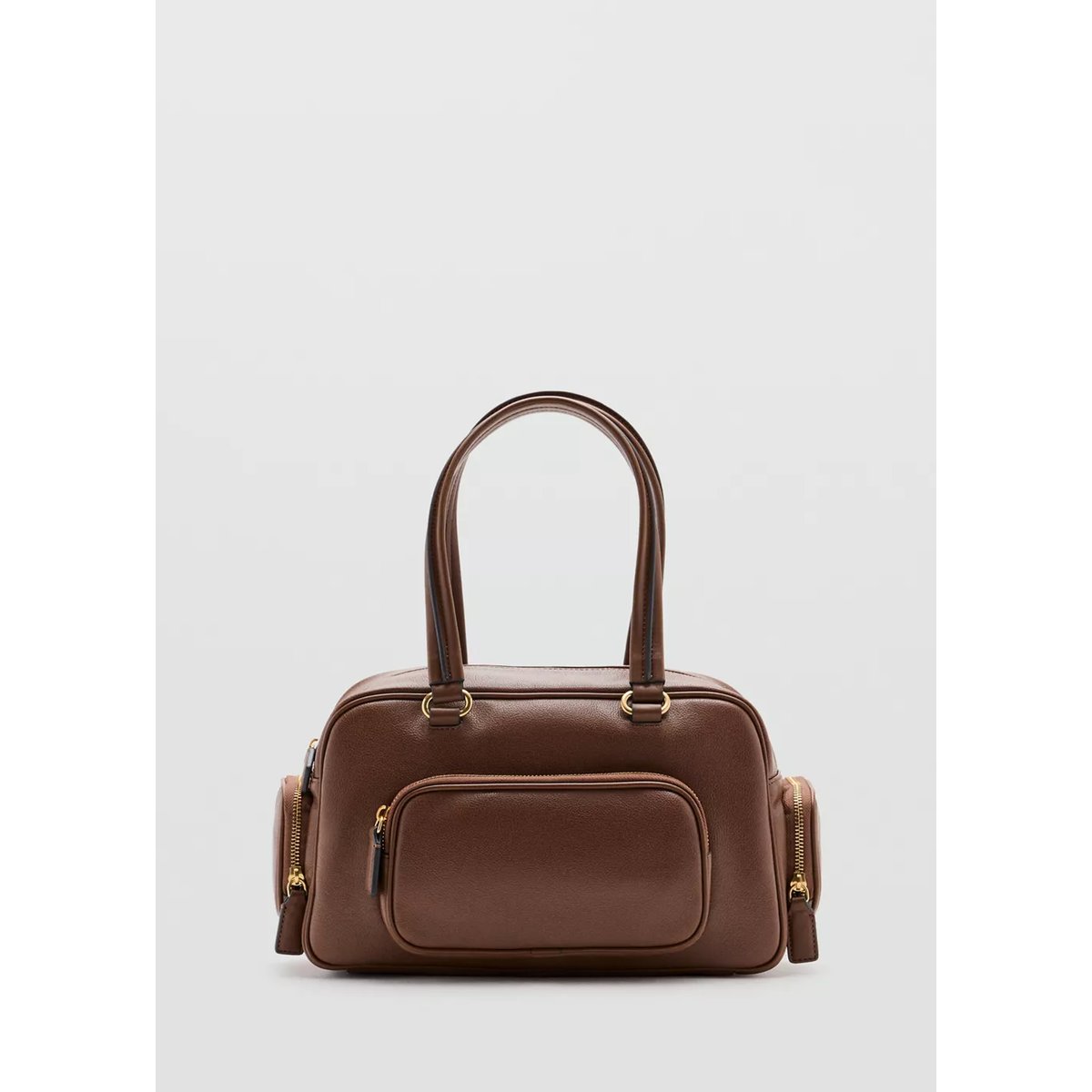 Sac bowling à poches marron moyen, MANGO