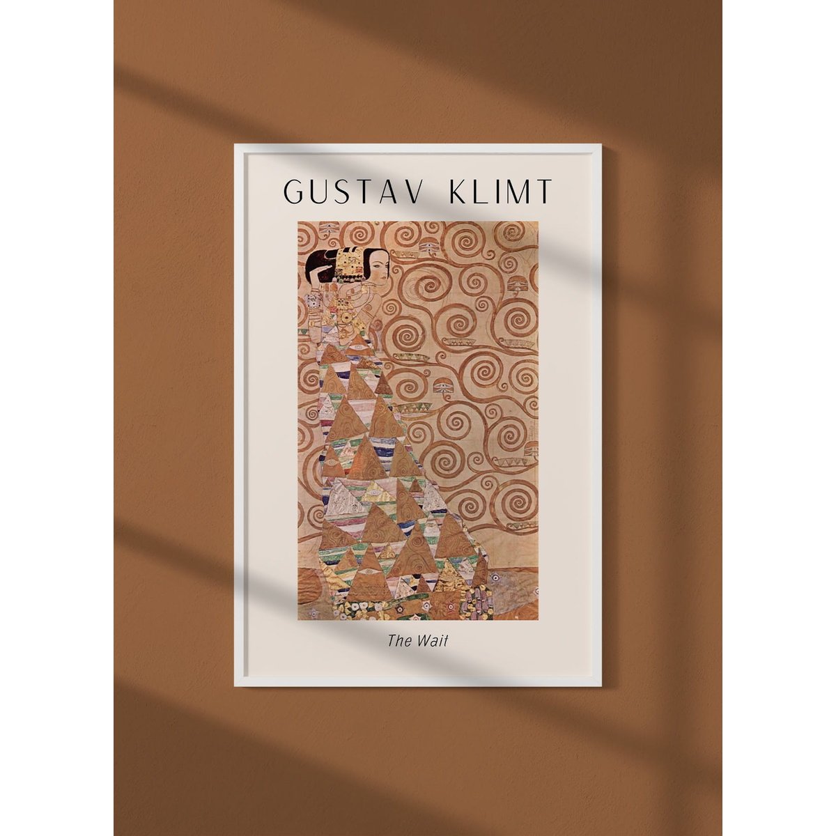Affiche Gustav Klimt « The Wait » blanc, L'AFFICHERIE
