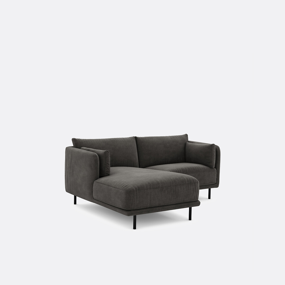 Canapé d'angle gauche, 3 places, en tissu texturé, VICTOR gris anthracite, LA REDOUTE INTERIEURS