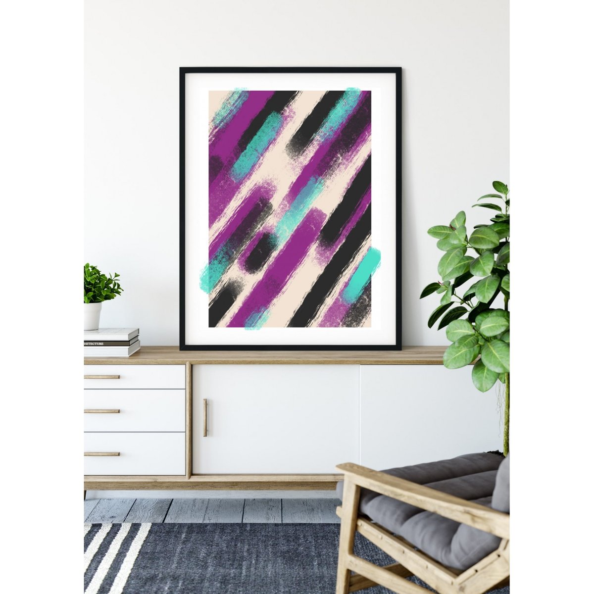 Affiche Abstract Color 4 blanc, L'AFFICHERIE