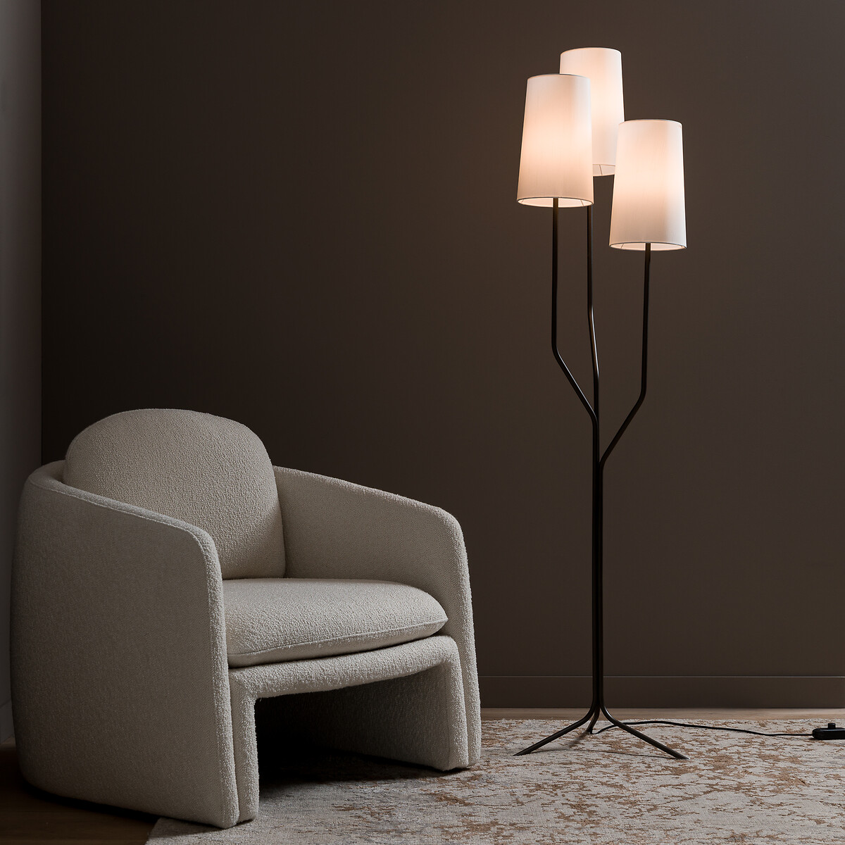 Lampadaire 3 abats-jours, Kynthos naturel/bronze, AM.PM