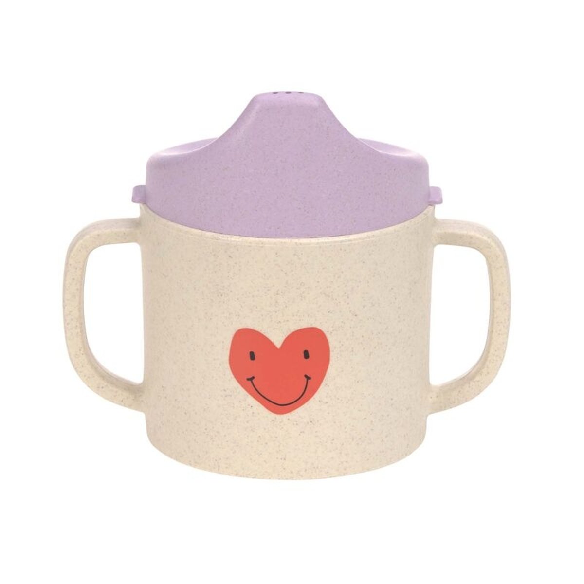 Tasse d´apprentissage PP/Cellulose Happy Rascals Cœur lavande couleur unique, LASSIG