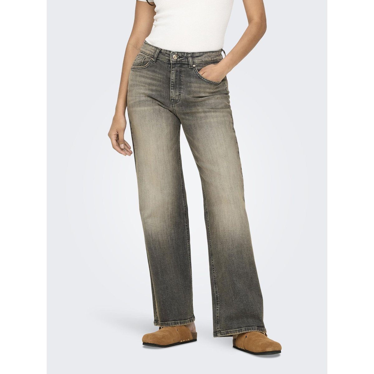 Jean À Jambe Large grey denim, ONLY