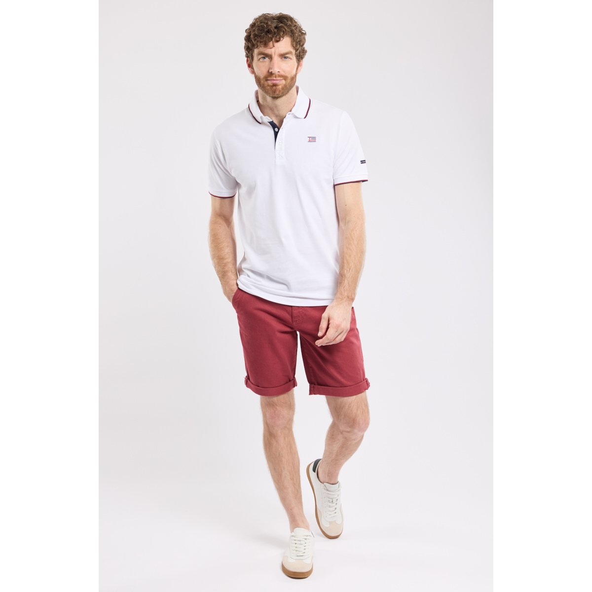Polo en maille piquée SPÉZET blanc, ARMOR-LUX