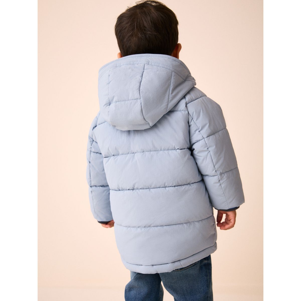 Manteau rembourré à doublure peau lainée bleu clair, NEXT