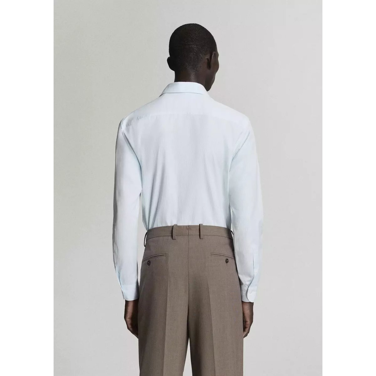 Chemise costume 100 % coton rayures bleu, MANGO MAN