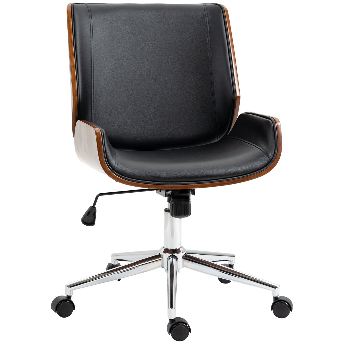 Chaise de bureau Revêtement synthétique PU noir, marron, HOMCOM