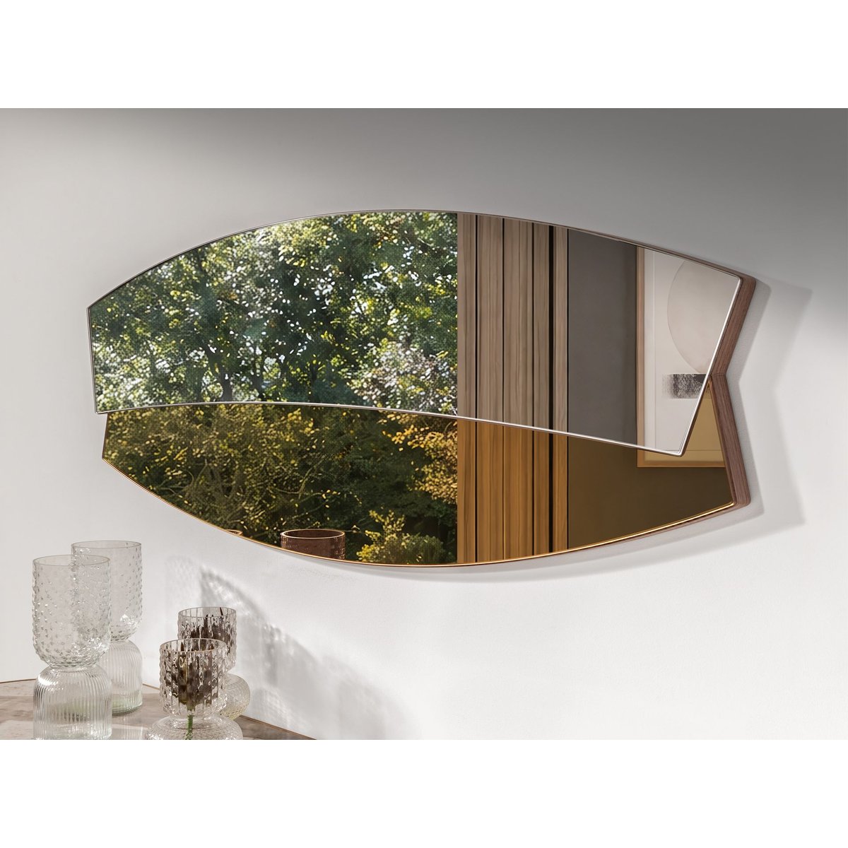 Miroir mural forme organique noyer noyer, ANGEL CERDA